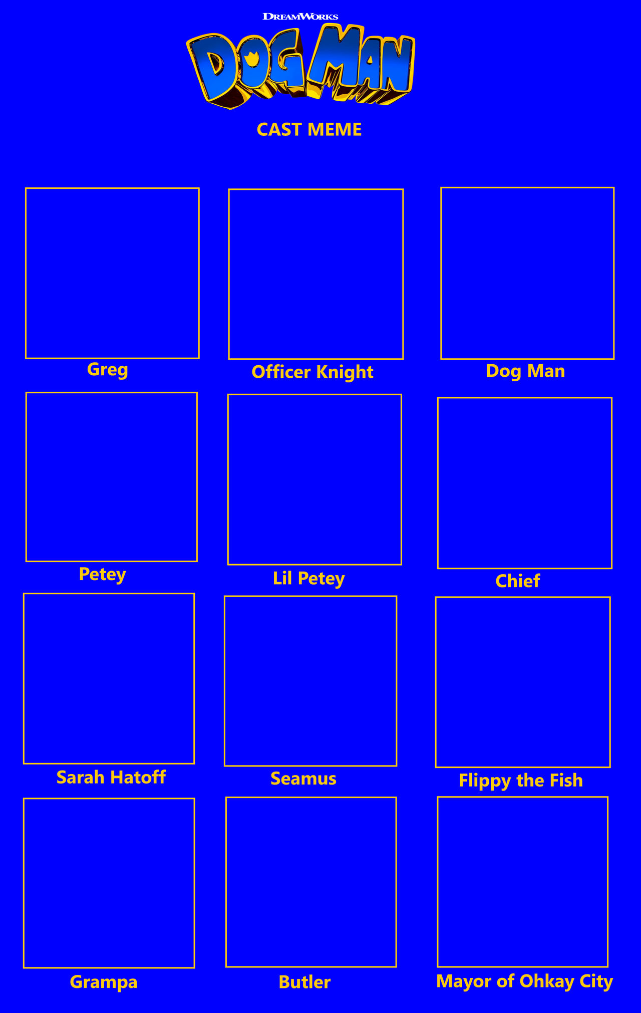 Dog man cast meme Blank Meme Template