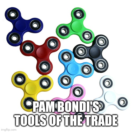 PAM BONDI'S TOOLS OF THE TRADE | image tagged in funny memes | made w/ Imgflip meme maker