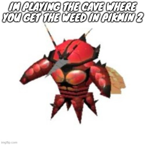 IM PLAYING THE CAVE WHERE YOU GET THE WEED IN PIKMIN 2 | made w/ Imgflip meme maker
