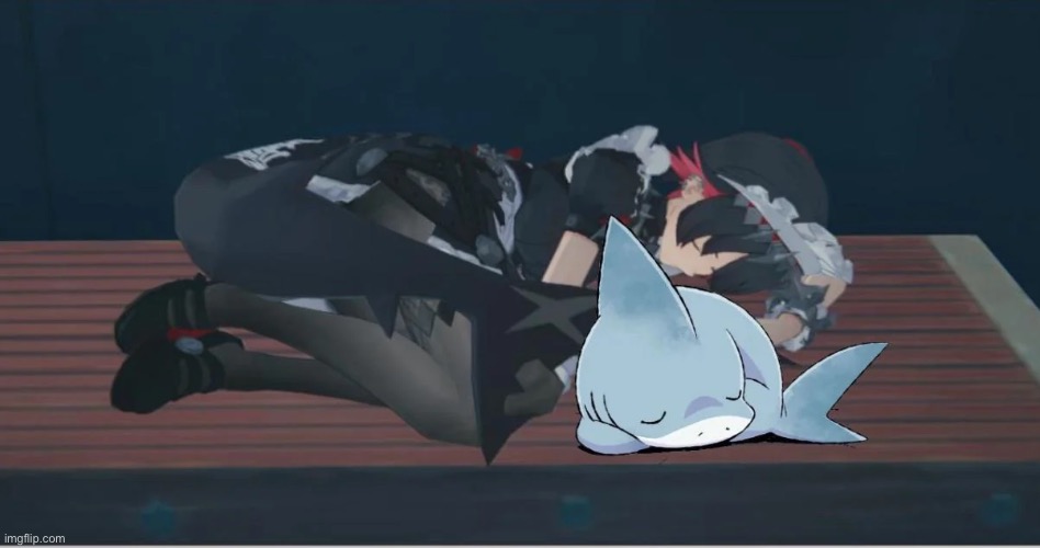 Jeff the landshark sleeping alongside dawn (we need to save him) | image tagged in shipping,zzz,marvel rivals,memes,shitpost | made w/ Imgflip meme maker