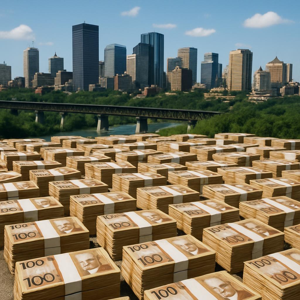 City of Edmonton circa August 1994 -- Hundreds of Stacks of Cana Blank Meme Template