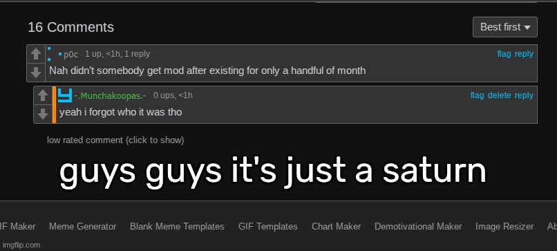 guys guys it's just a saturn | made w/ Imgflip meme maker