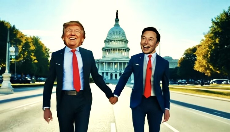 Trump and Elon Musk reunited Blank Meme Template