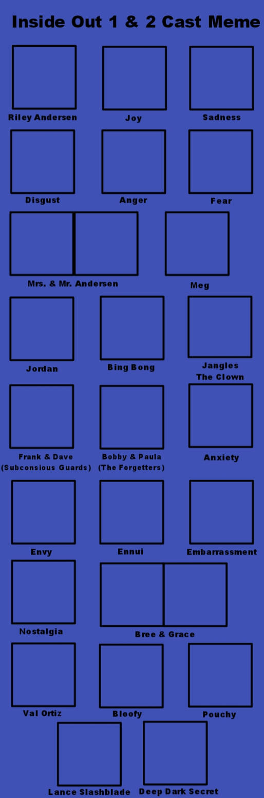 Inside out 1 & 2 cast meme Blank Meme Template