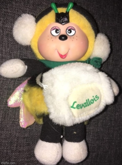 Cococinel 1992 (Cocomiel): Vintage Levallois rubber face plush bee winter | image tagged in cococinel | made w/ Imgflip meme maker