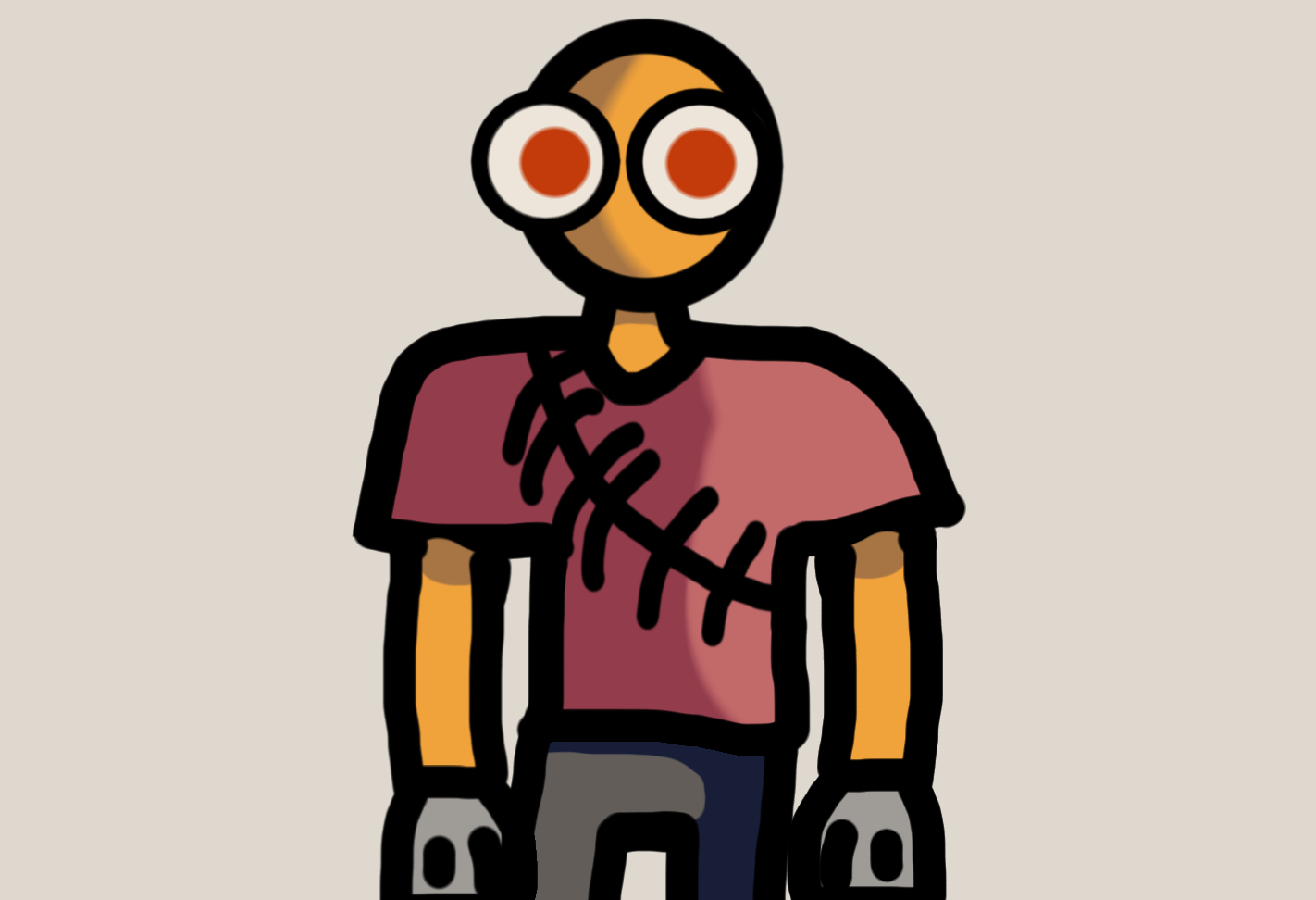 High Quality guy with big orange eyes Blank Meme Template