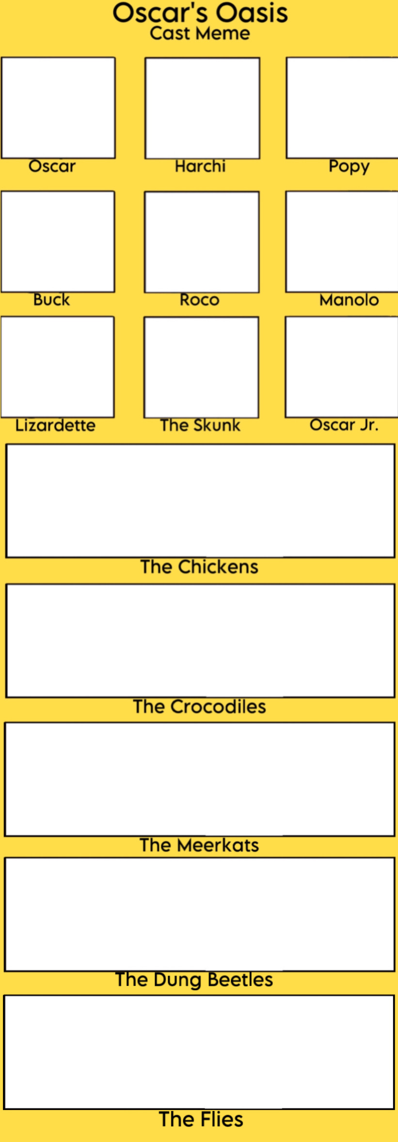 Oscar's oasis cast meme Blank Meme Template