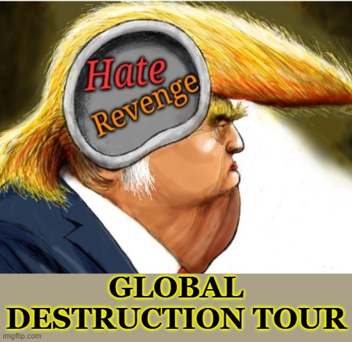 Following Toejoe: The "I hate international cooperation" tour | GLOBAL DESTRUCTION TOUR | image tagged in trump's brain comic,embarrassing,idiocracy,united nations | made w/ Imgflip meme maker