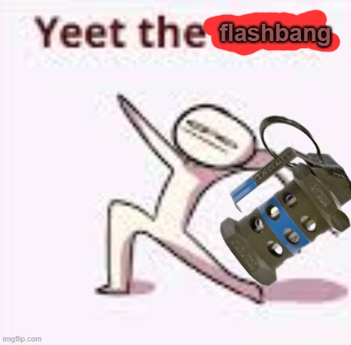 boom! | flashbang | image tagged in single yeet the child panel,think fast chucklenuts,grenade | made w/ Imgflip meme maker