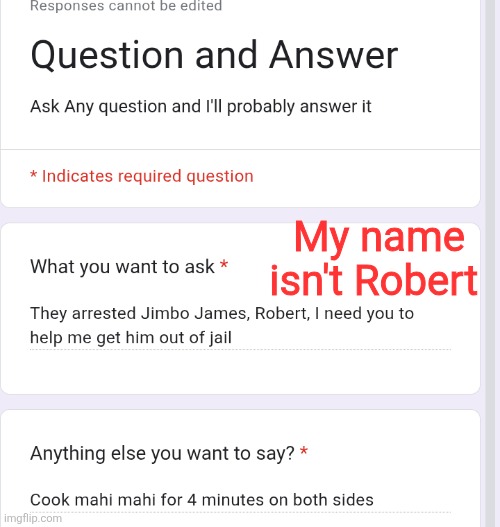 My name isn't Robert | made w/ Imgflip meme maker