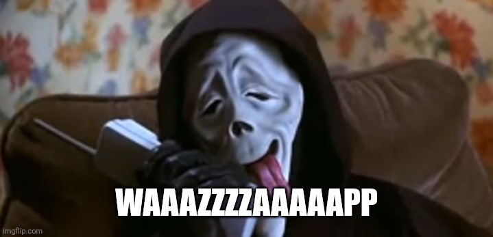 Ghostface Scary Movie | WAAAZZZZAAAAAPP | image tagged in ghostface scary movie | made w/ Imgflip meme maker