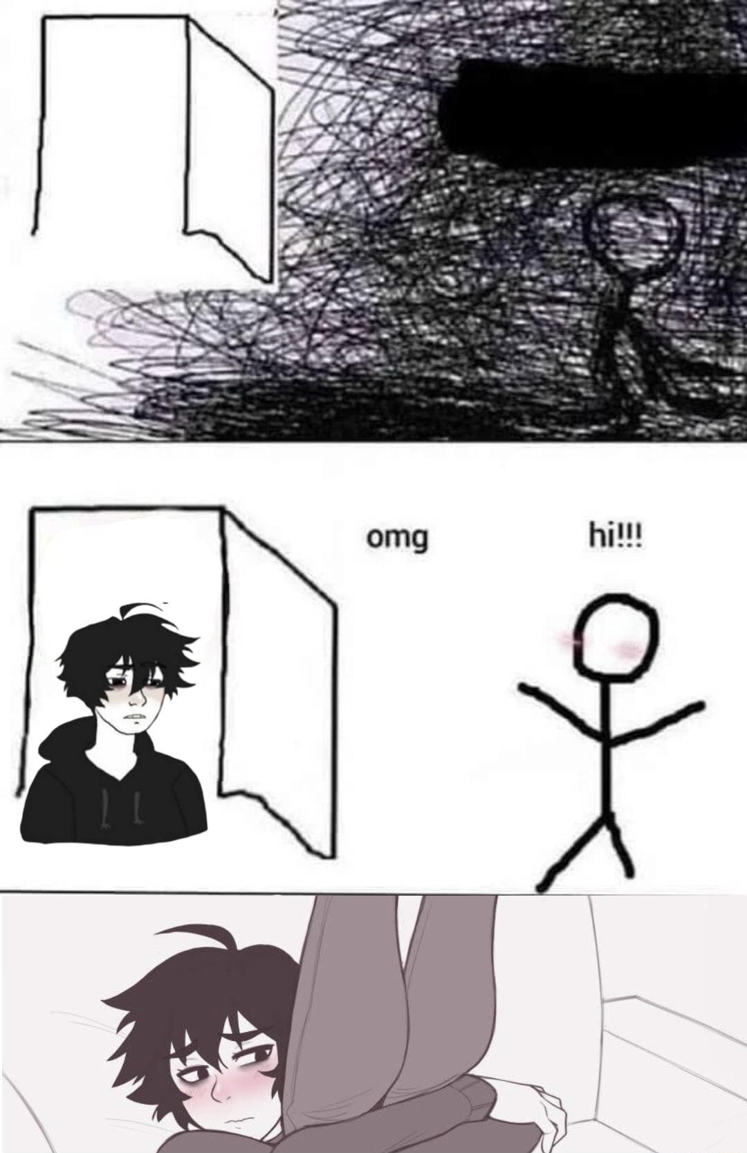 Omg femboy Hi Blank Meme Template