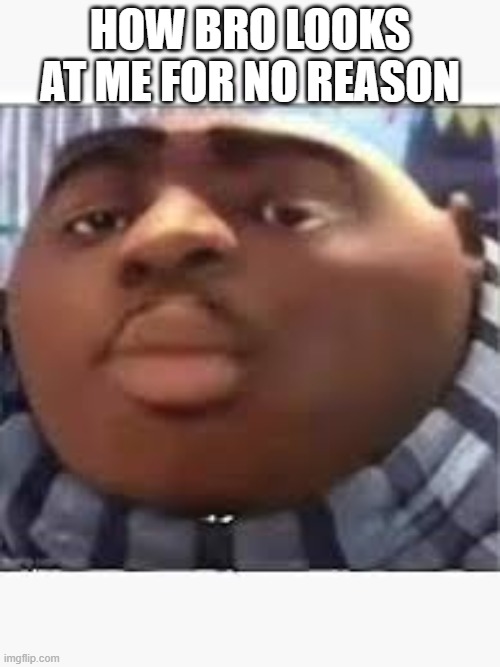 LOOK AT ME | HOW BRO LOOKS AT ME FOR NO REASON | image tagged in funny,memes,gru meme | made w/ Imgflip meme maker