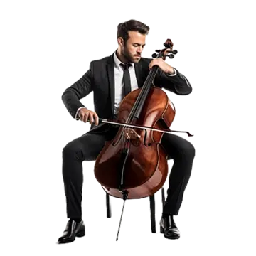 Cello playing transparent Blank Meme Template
