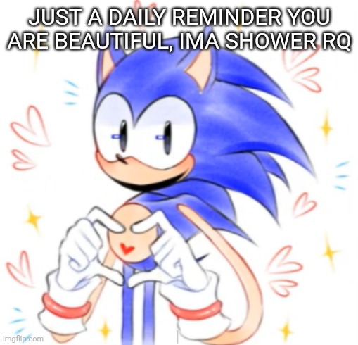rewrite heart | JUST A DAILY REMINDER YOU ARE BEAUTIFUL, IMA SHOWER RQ | image tagged in rewrite heart | made w/ Imgflip meme maker