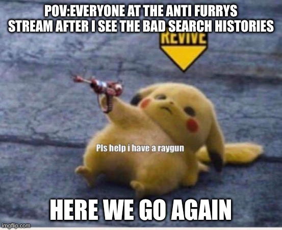 POV:EVERYONE AT THE ANTI FURRYS STREAM AFTER I SEE THE BAD SEARCH HISTORIES HERE WE GO AGAIN | image tagged in revive | made w/ Imgflip meme maker