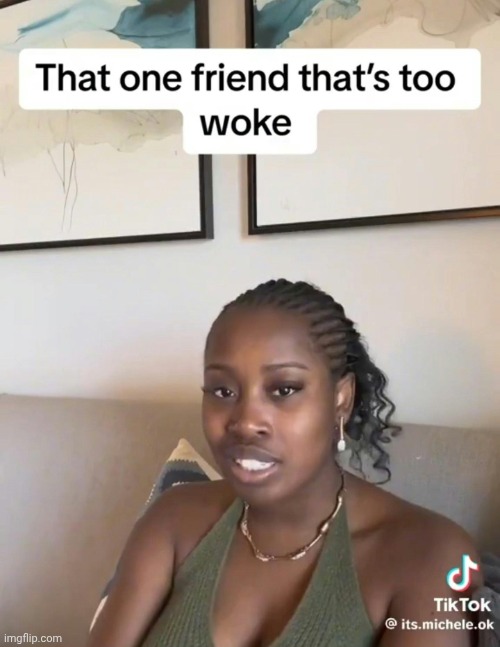 That one friend thats too woke | image tagged in that one friend thats too woke | made w/ Imgflip meme maker
