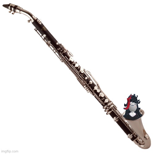 clairinet (she’s playing hide and seek) | image tagged in alto clarinet | made w/ Imgflip meme maker