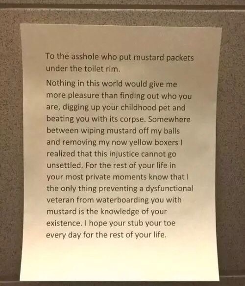 Mustard Prankster | image tagged in pranks,mustard,funny memes,dark humour,dark humor,asshole | made w/ Imgflip meme maker