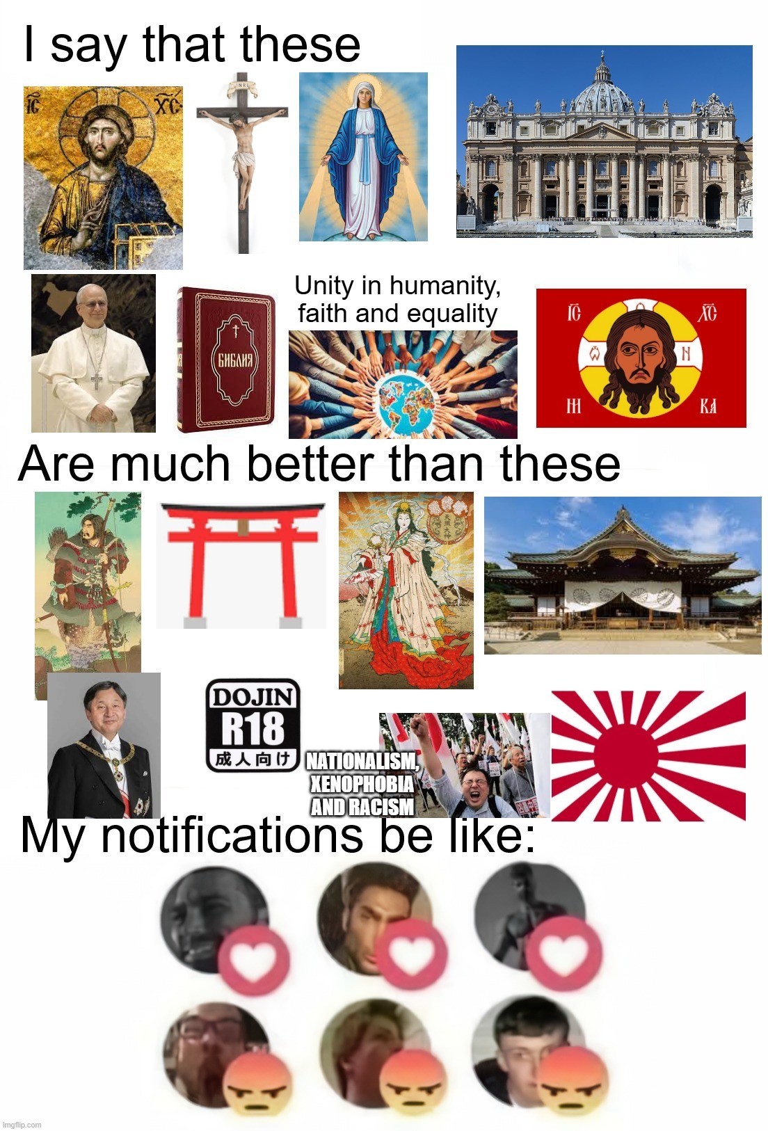 Being a Japanese Christian be like... | image tagged in christianity,religion,japan,politics,based,notifications | made w/ Imgflip meme maker