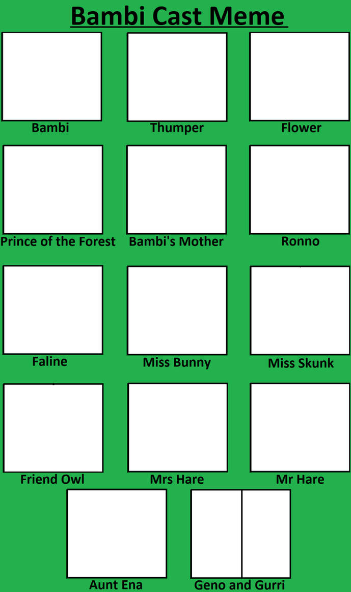 Bambi cast meme Blank Meme Template