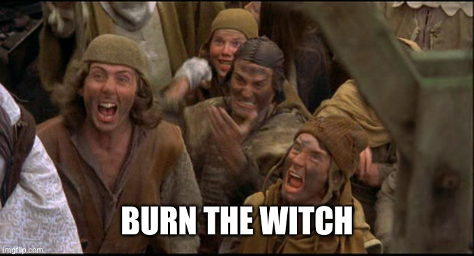 Burn her anyway | BURN THE WITCH | image tagged in burn her anyway | made w/ Imgflip meme maker