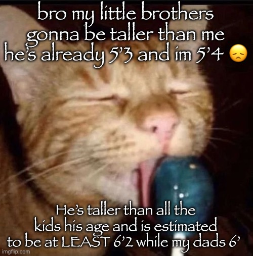 silly goober 2 | bro my little brothers gonna be taller than me
he’s already 5’3 and im 5’4 😞; He’s taller than all the kids his age and is estimated to be at LEAST 6’2 while my dads 6’ | image tagged in silly goober 2 | made w/ Imgflip meme maker