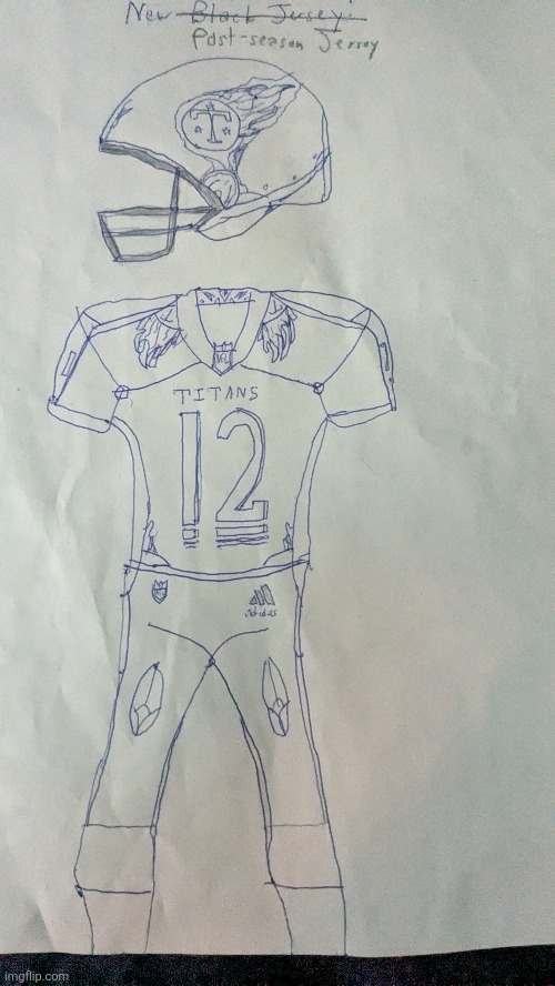 since i was a lifelong football fan, here's my rough sketch for a new jersey. | made w/ Imgflip meme maker