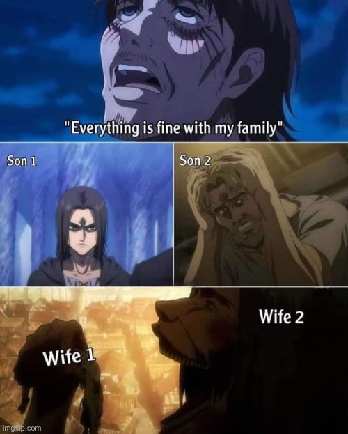 image tagged in aot,grisha,eren,zeke,carla,dina | made w/ Imgflip meme maker