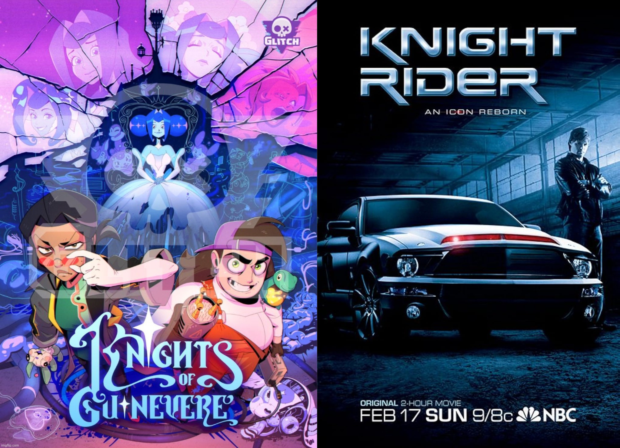 The New Knight Of Guinevere On Glitch Productions (More Like: Knight Rider) | image tagged in knights of guinevere,2008 knight rider | made w/ Imgflip meme maker