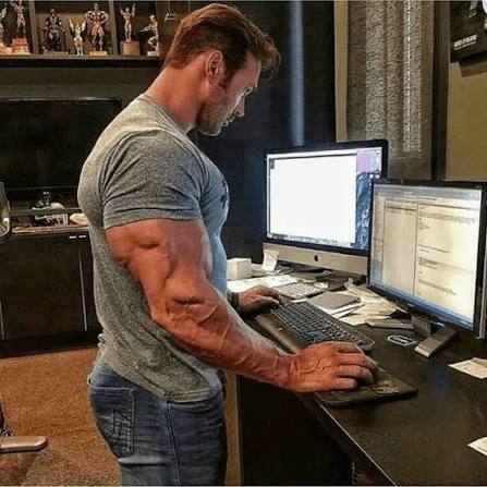 Chad behind computer Blank Meme Template