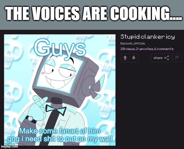 uh oh, cro has free will... (anyways gonna go study for the exam i forgot about) | THE VOICES ARE COOKING.... | made w/ Imgflip meme maker