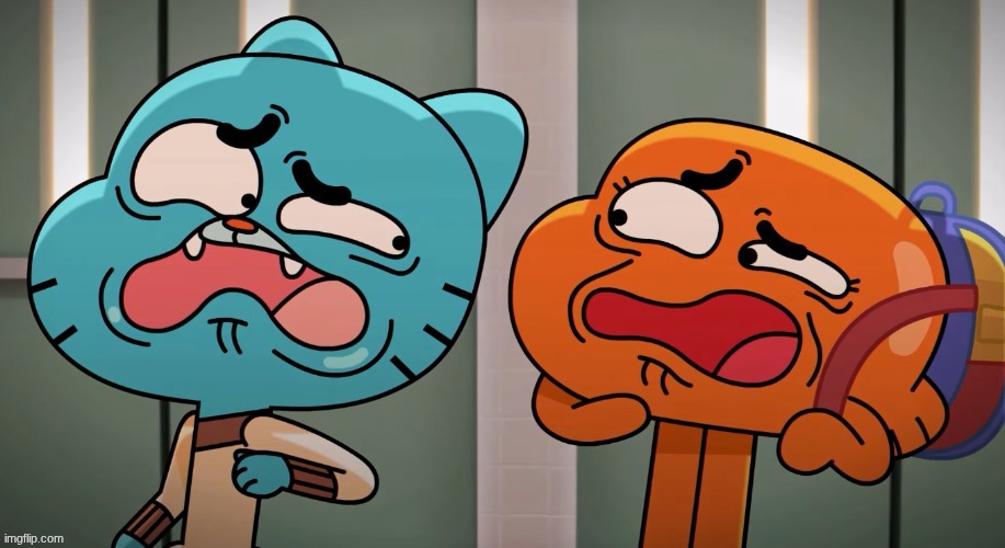 Disgusted Gumball and Darwin | image tagged in disgusted gumball and darwin | made w/ Imgflip meme maker