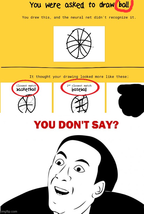WHAT BALL!? | image tagged in memes,you don't say,you had one job | made w/ Imgflip meme maker