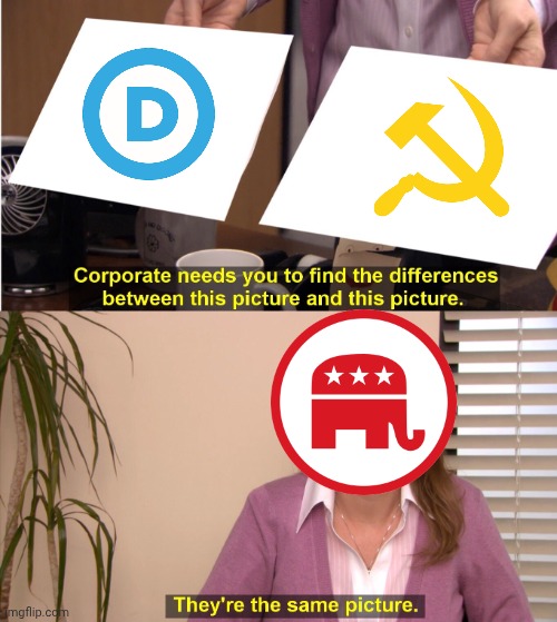 These guys think everything left-wing is communism | image tagged in memes,they're the same picture | made w/ Imgflip meme maker