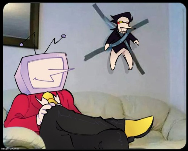 lmao | image tagged in spamton taped onto the wall | made w/ Imgflip meme maker