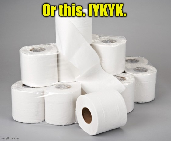 toilet paper | Or this. IYKYK. | image tagged in toilet paper | made w/ Imgflip meme maker