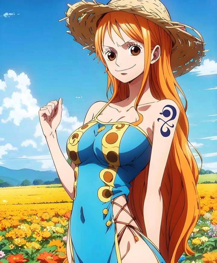 nami sunflower Blank Meme Template