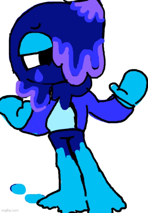 Blot skin concept : Gloomy Blues.. | image tagged in blot,drizzile,dandy's world | made w/ Imgflip meme maker