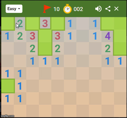 I GOT A TWO SECOND SOLVE! | image tagged in minesweeper | made w/ Imgflip meme maker