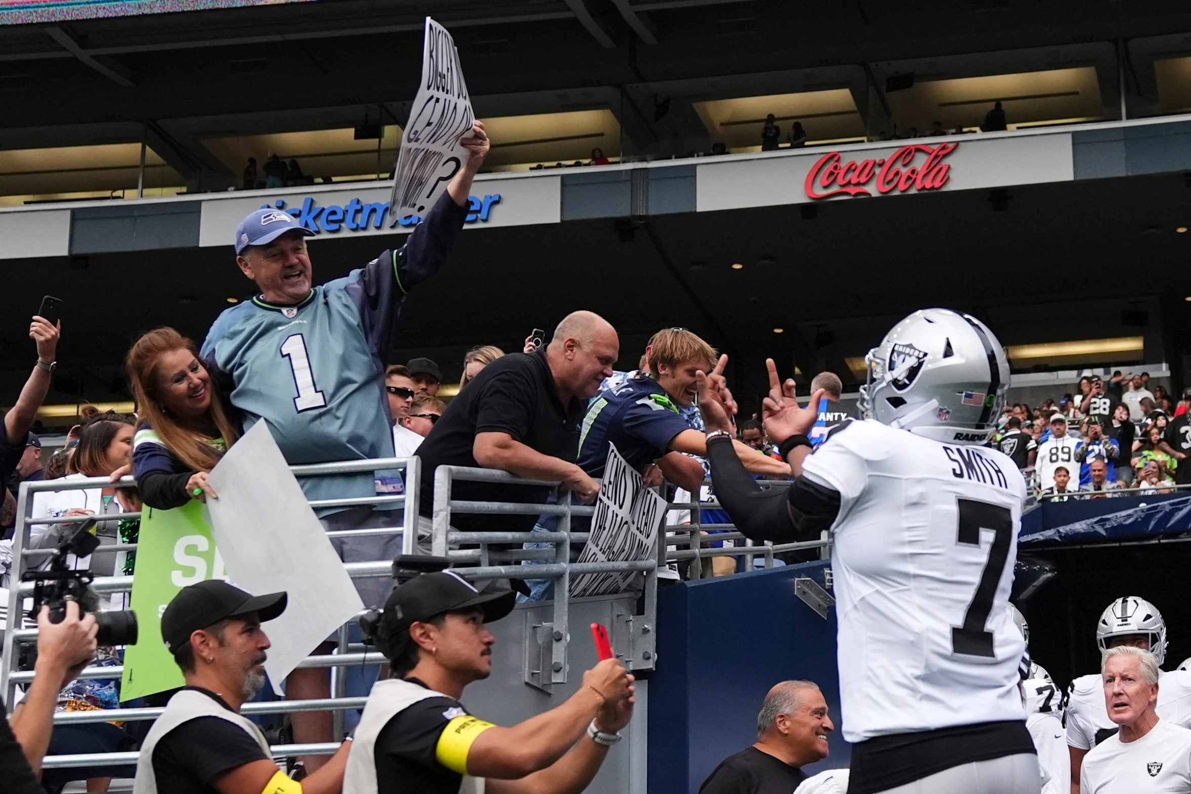 Geno Smith Flips Off Seahawks Fan Blank Meme Template