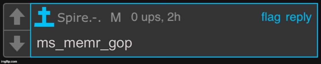 Spire blank comment but good | ms_memr_gop | image tagged in spire blank comment but good | made w/ Imgflip meme maker