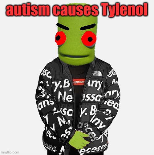 EVIL epilektoi drip | autism causes Tylenol | image tagged in evil epilektoi drip | made w/ Imgflip meme maker