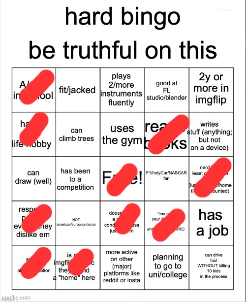 hard bingo for msmg | image tagged in hard bingo for msmg | made w/ Imgflip meme maker
