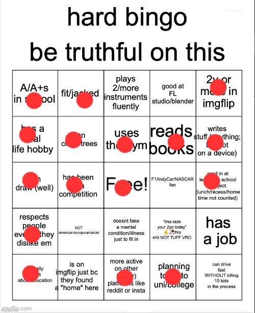 hard bingo for msmg | image tagged in hard bingo for msmg | made w/ Imgflip meme maker