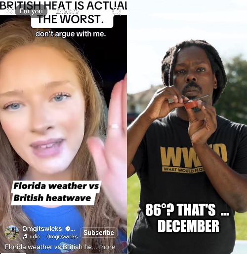 86°? THAT'S  ... 
DECEMBER | image tagged in british heat wave,omgitswicks violin | made w/ Imgflip meme maker