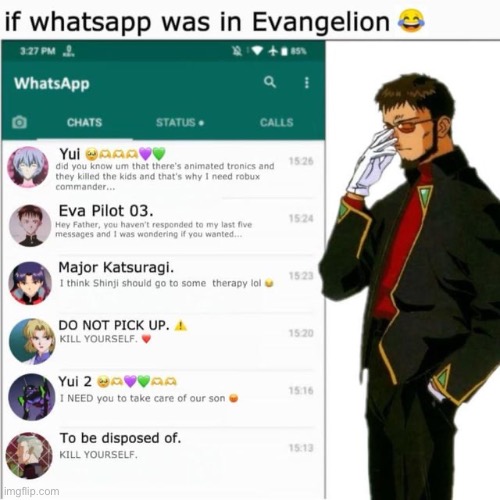 image tagged in evangelion,gendo | made w/ Imgflip meme maker
