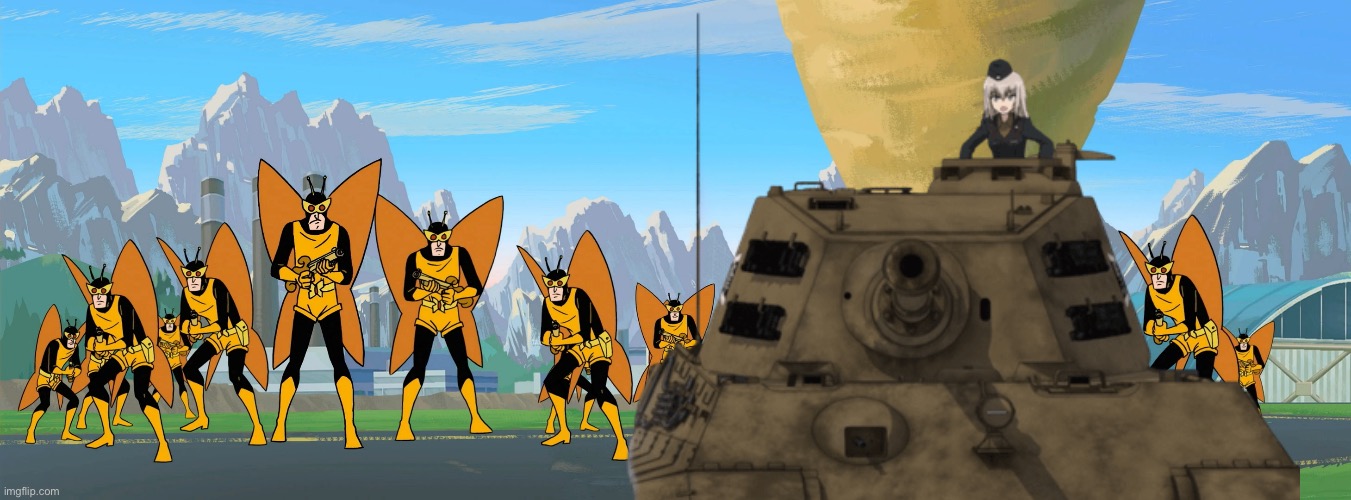 Erika’s cannon fodder | image tagged in girls und panzer,venture bros,girls und venture,parody,meme,crossover | made w/ Imgflip meme maker