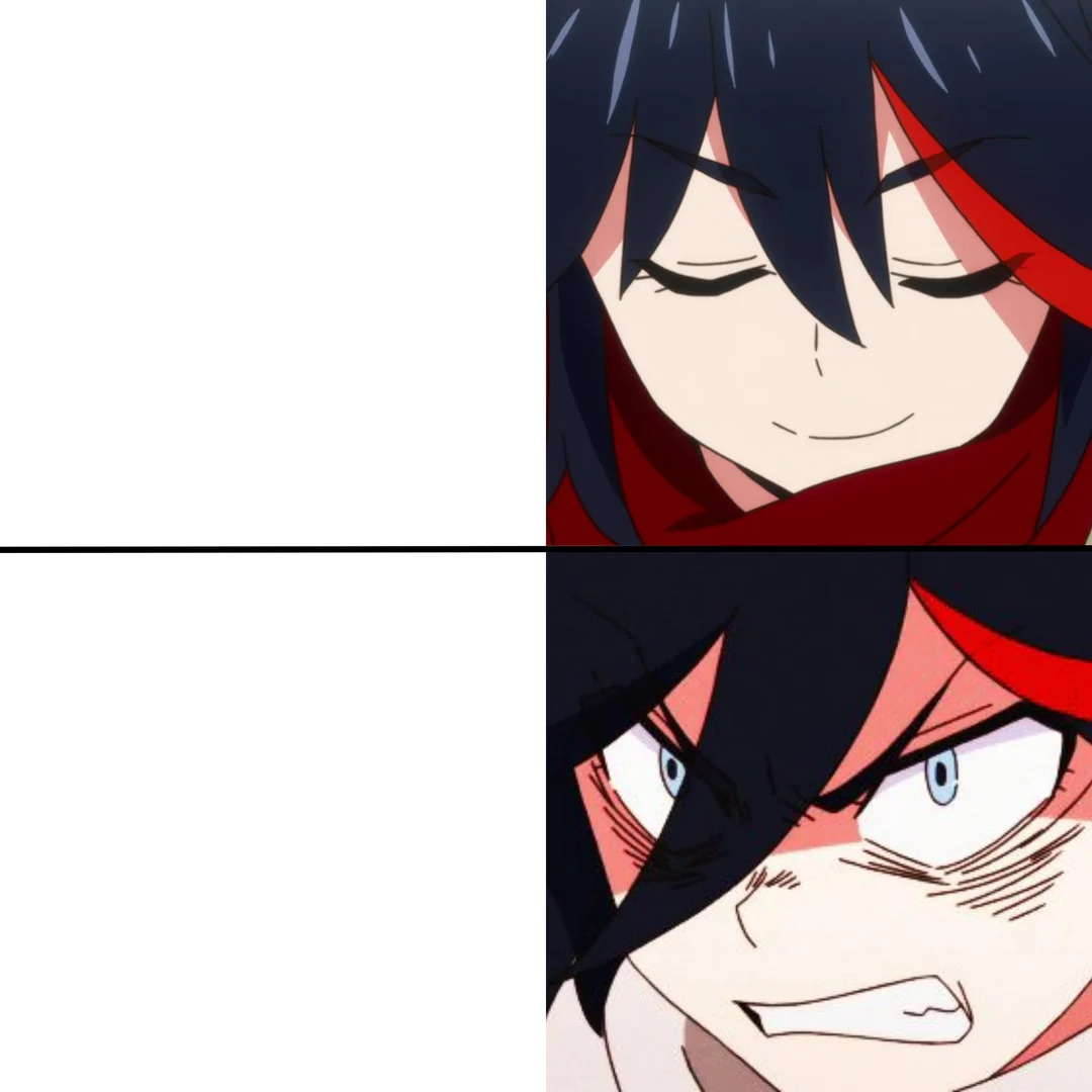 Happy Angry Ryuko Blank Meme Template