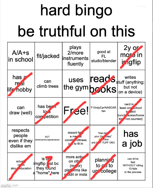 hard bingo for msmg | image tagged in hard bingo for msmg | made w/ Imgflip meme maker